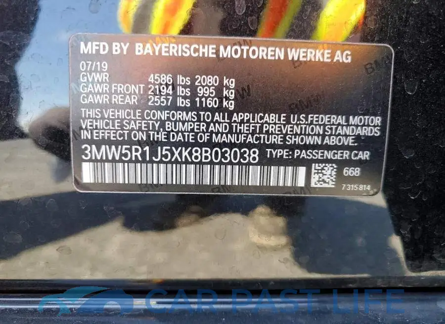 3MW5R1J5XK8B03038# 12