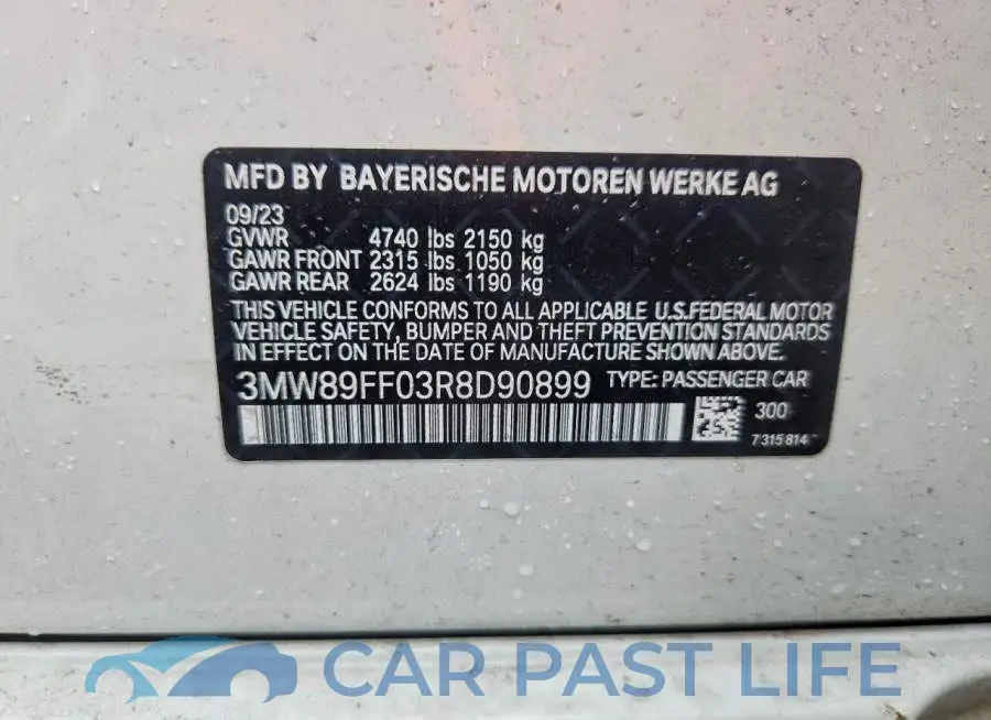 3MW89FF03R8D90899# 12