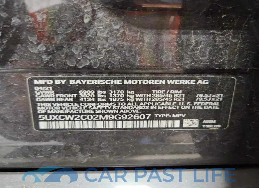 5UXCW2C02M9G92607# 13