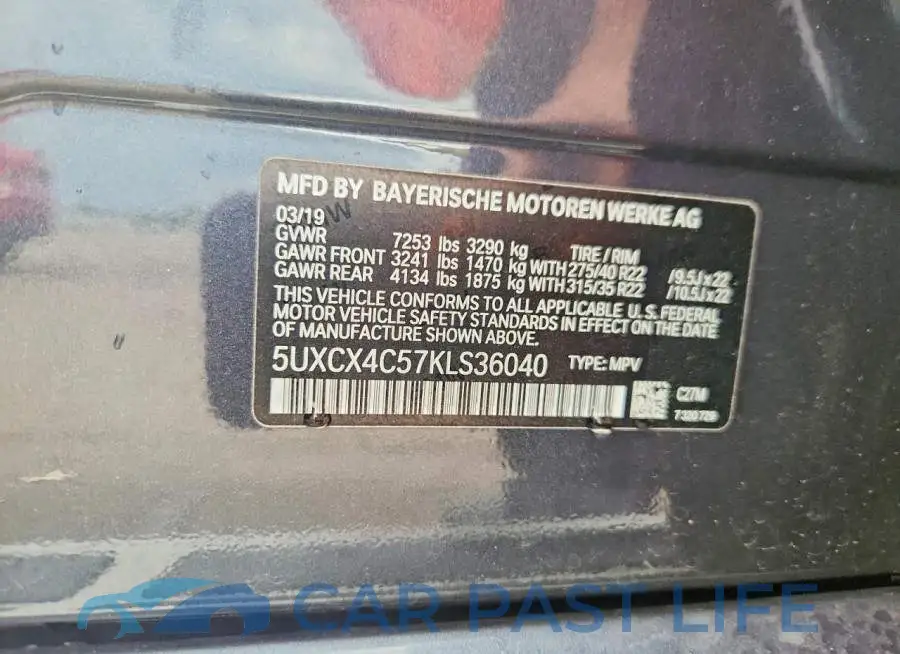 5UXCX4C57KLS36040# 13