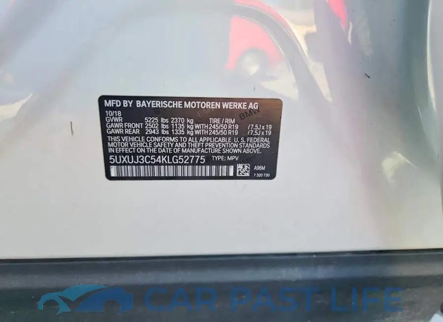 5UXUJ3C54KLG52775# 12