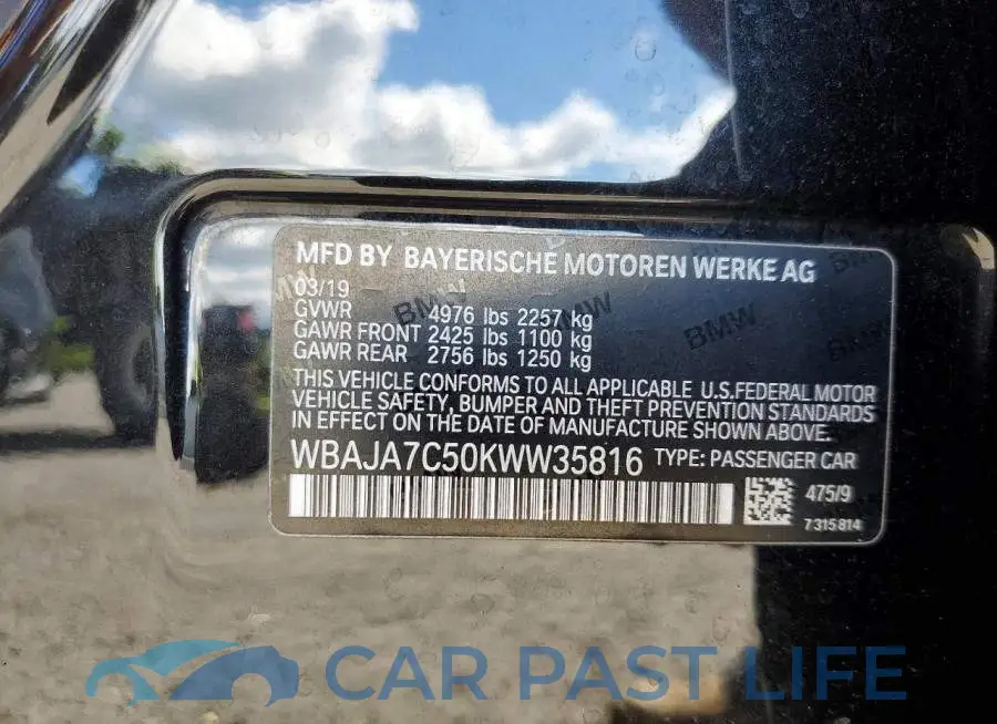 WBAJA7C50KWW35816# 12