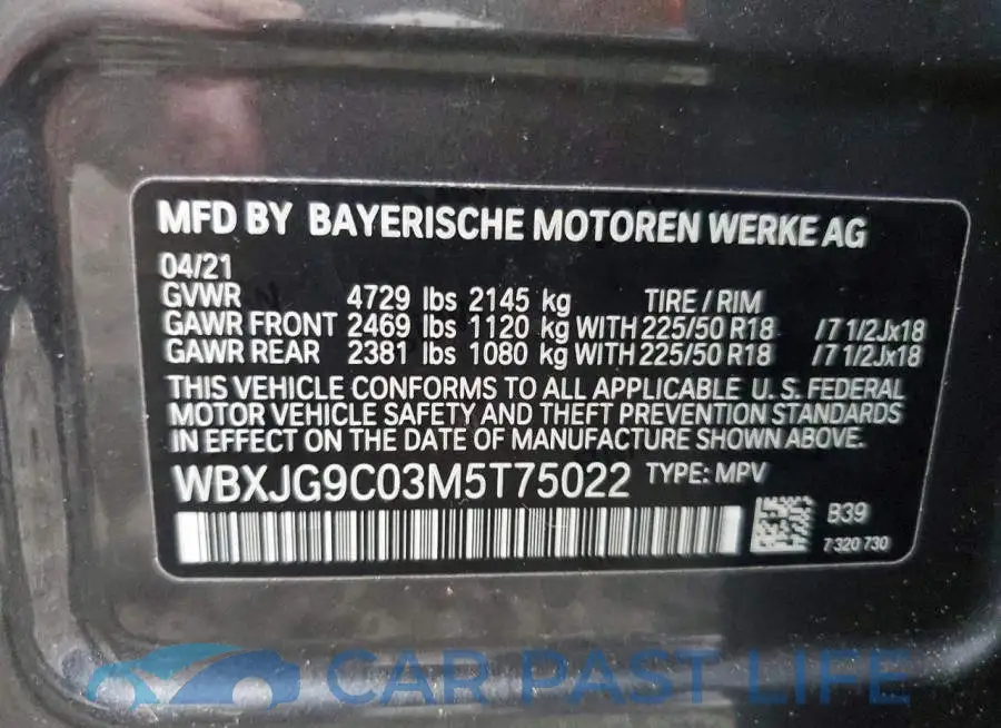 WBXJG9C03M5T75022# 13