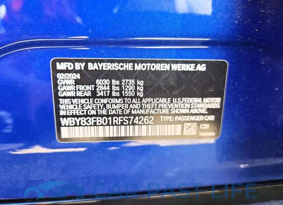 WBY83FB01RFS74262# 12