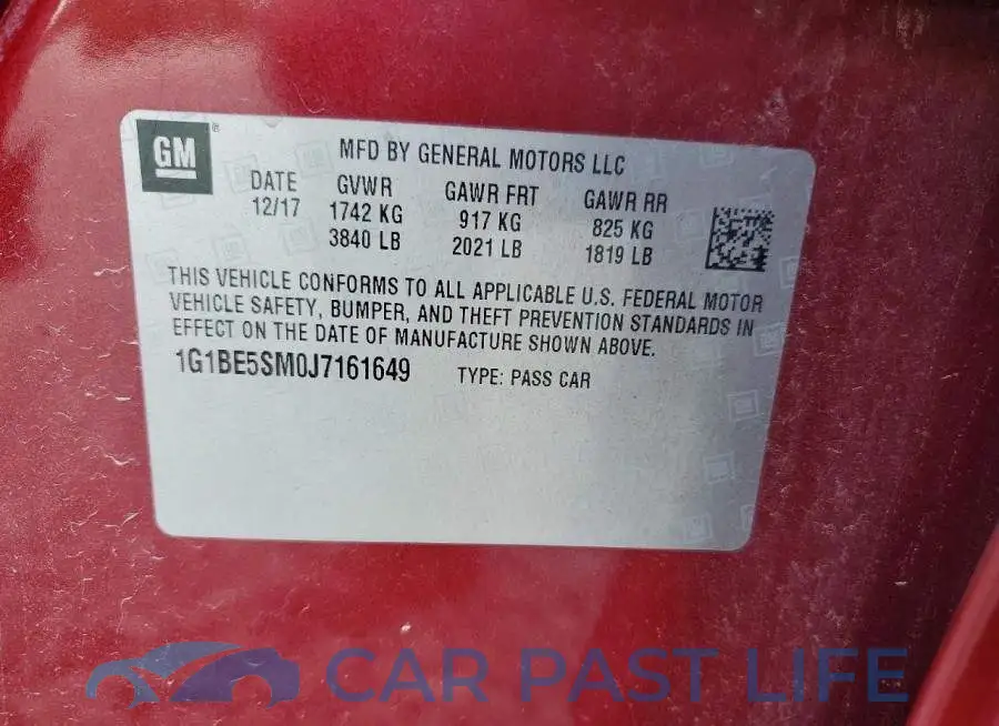 1G1BE5SM0J7161649# 12