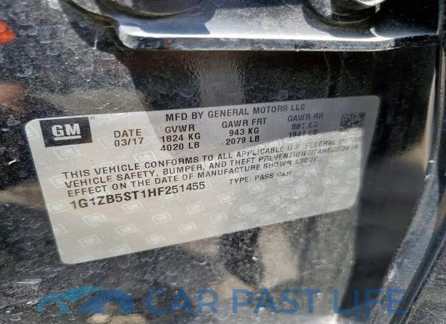 1G1ZB5ST1HF251455# 12