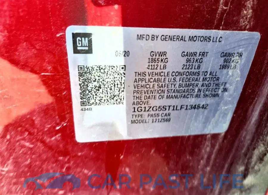 1G1ZG5ST1LF134842# 12