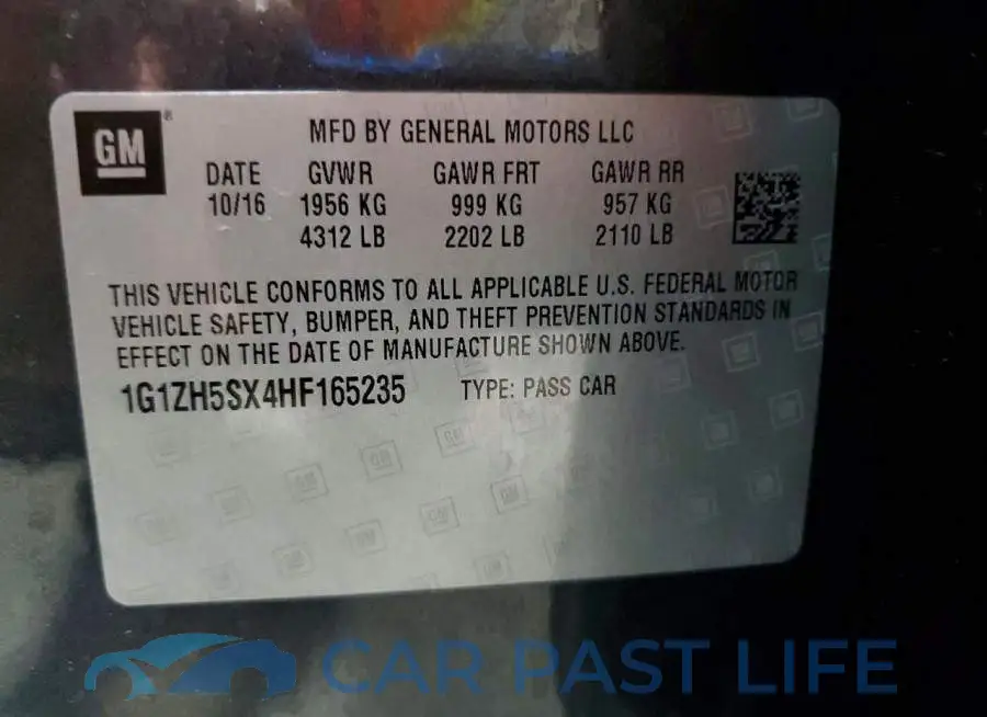 1G1ZH5SX4HF165235# 12