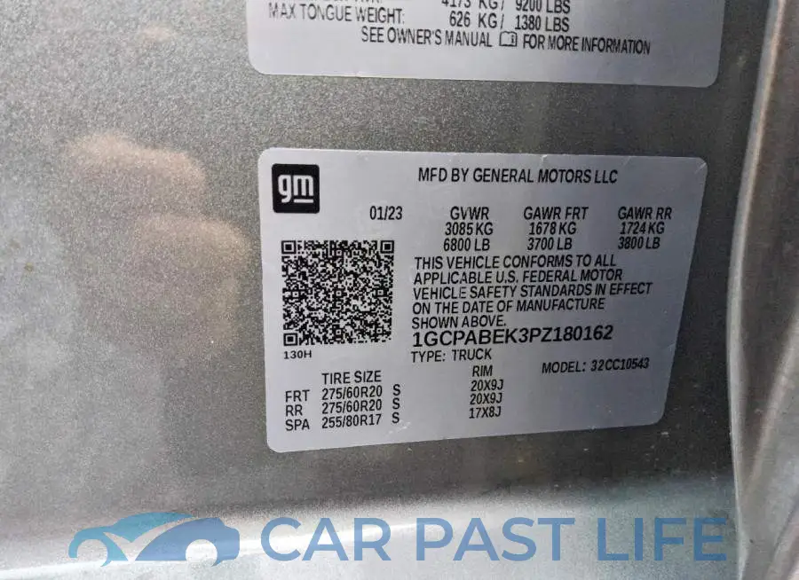 1GCPABEK3PZ180162# 12