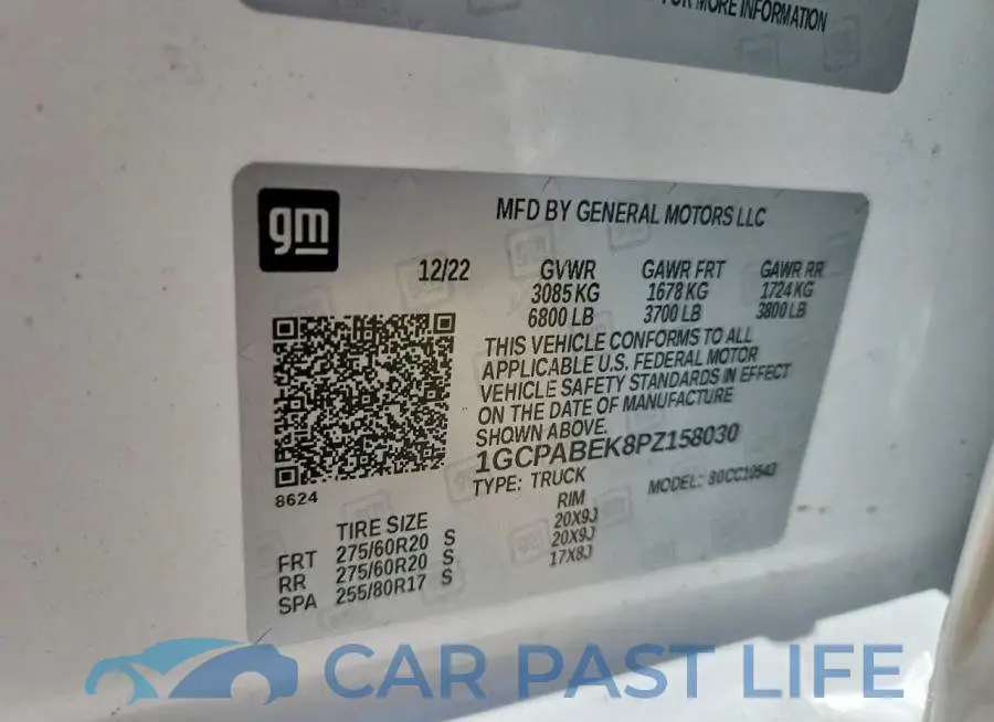 1GCPABEK8PZ158030# 12