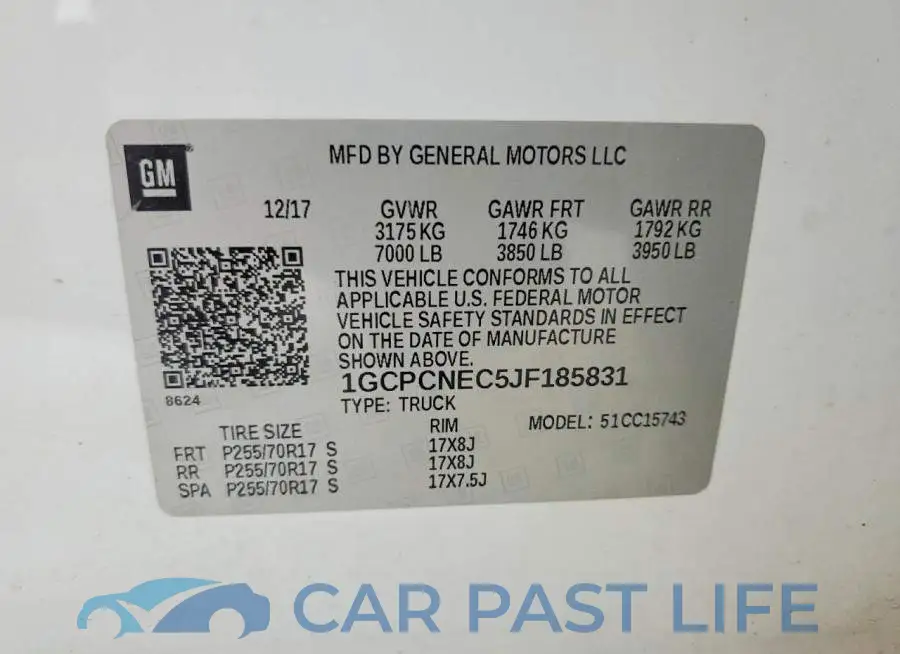 1GCPCNEC5JF185831# 12