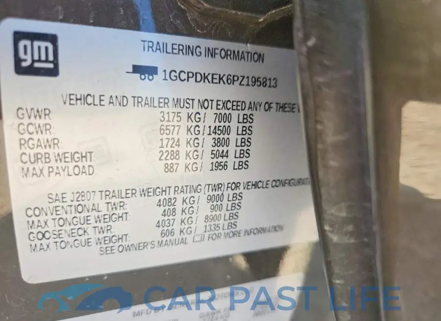 1GCPDKEK6PZ195813# 12