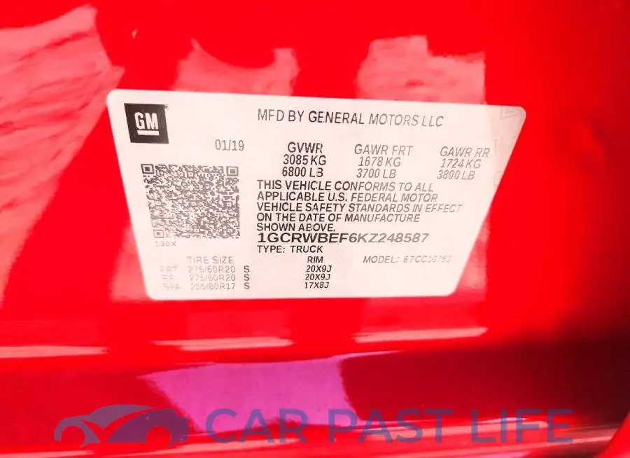 1GCRWBEF6KZ248587# 13