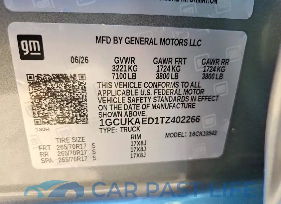 1GCUKAED1TZ402266# 12
