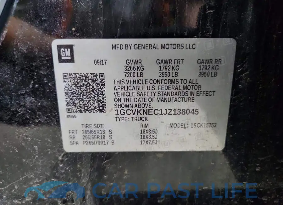 1GCVKNEC1JZ138045# 12