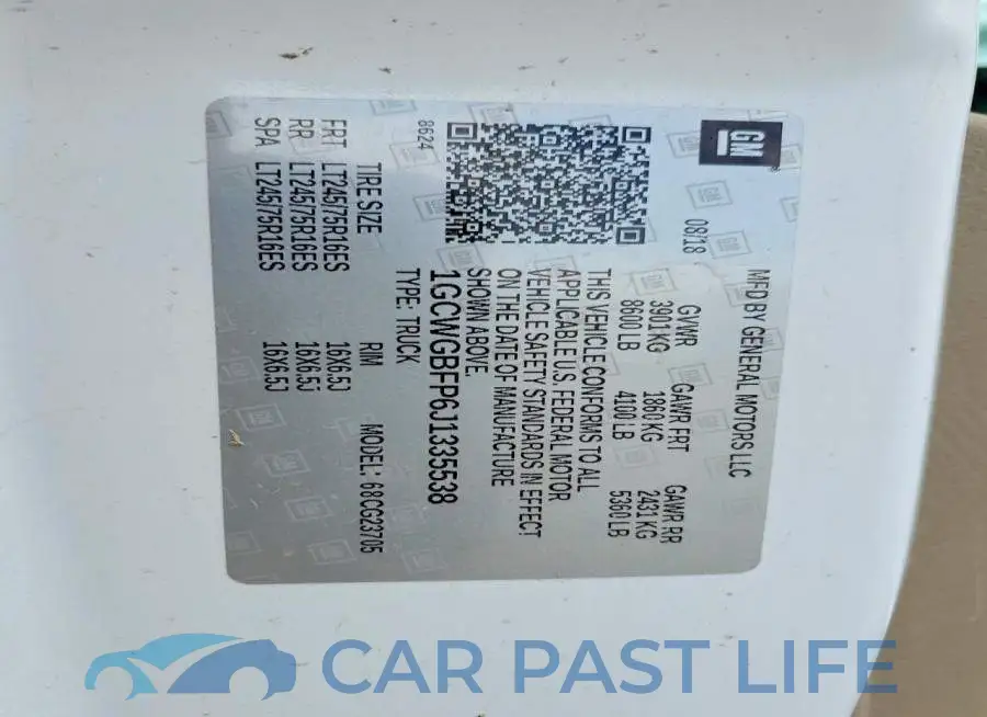 1GCWGBFP6J1335538# 13
