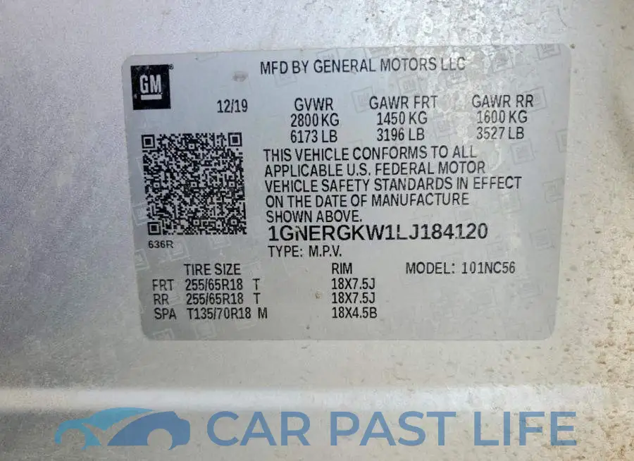1GNERGKW1LJ184120# 13