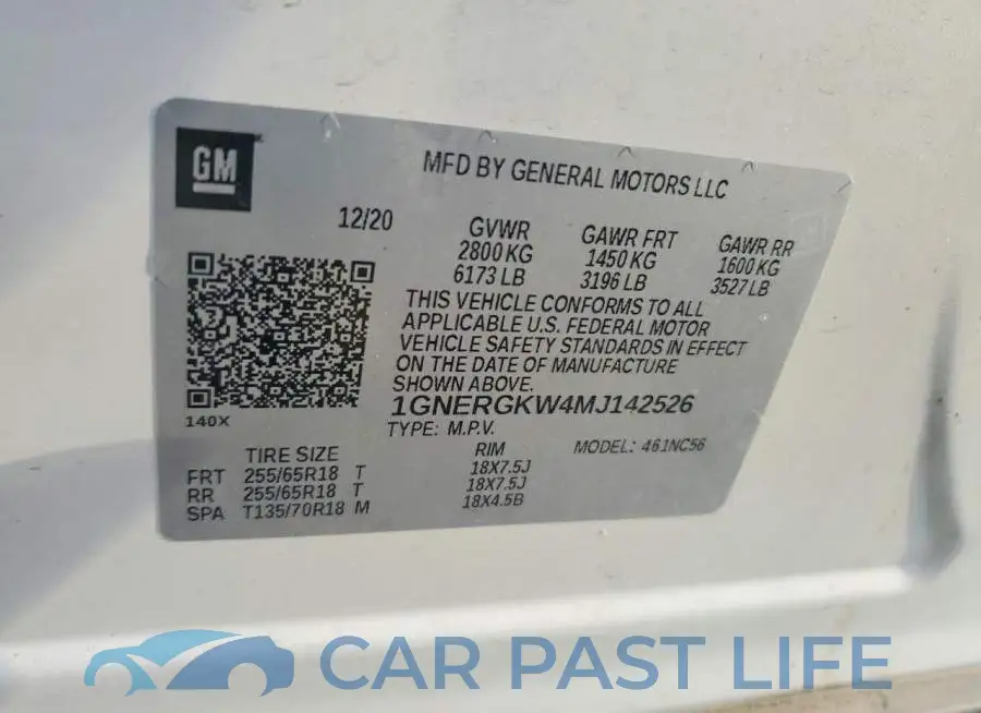1GNERGKW4MJ142526# 13