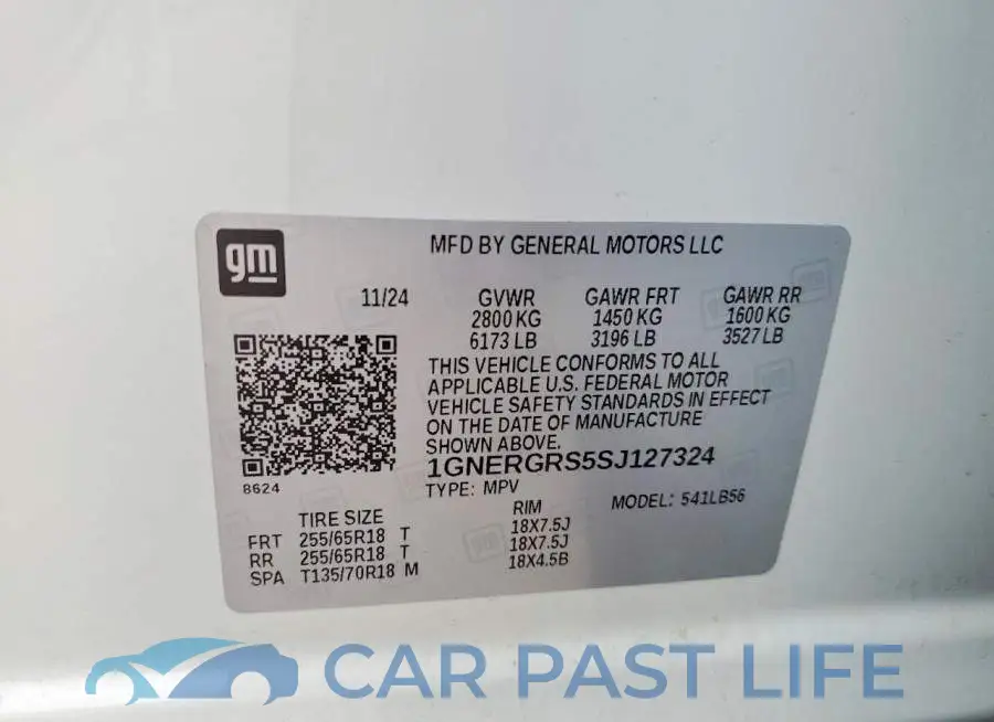 1GNERGRS5SJ127324# 14