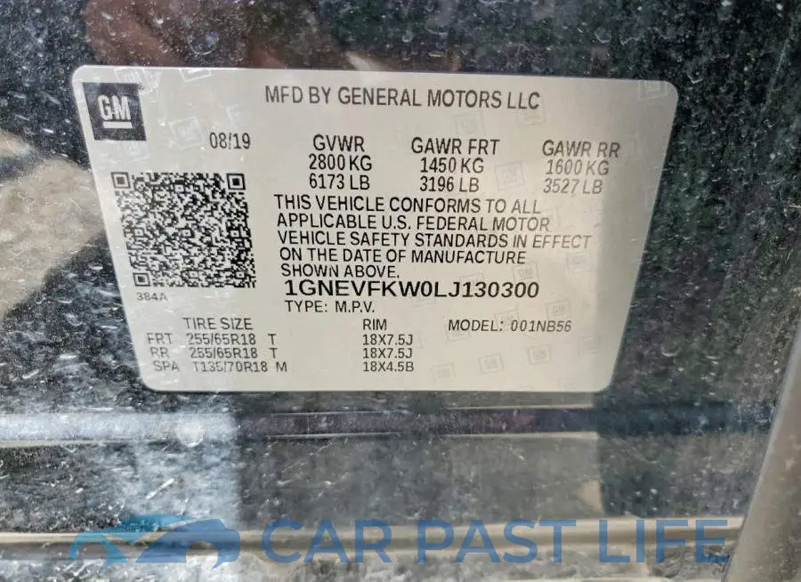 1GNEVFKW0LJ130300# 13