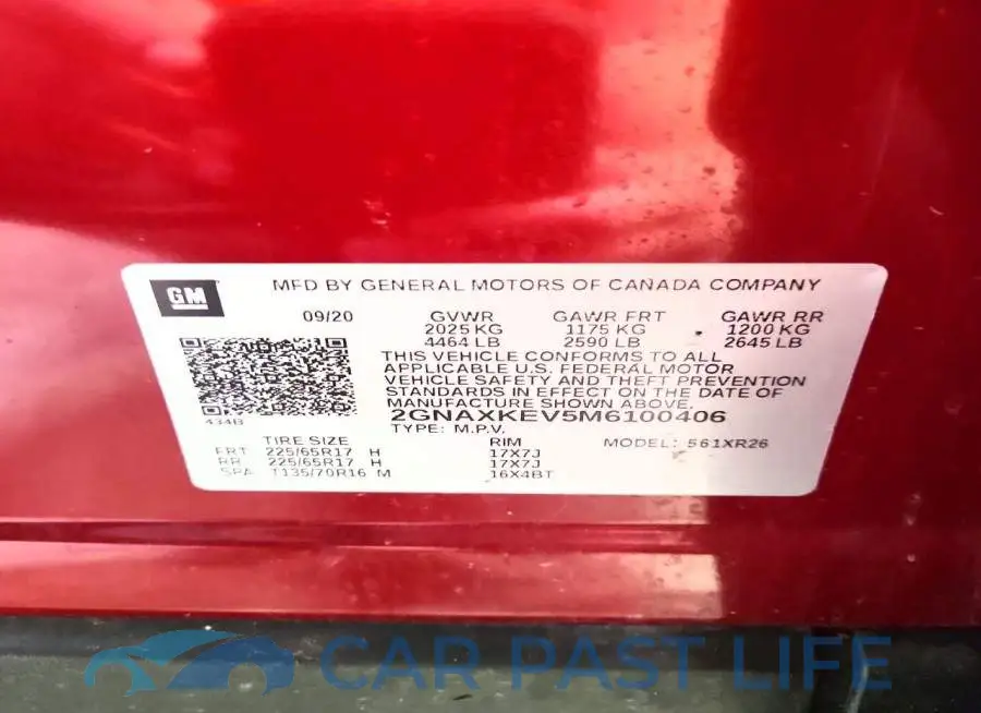 2GNAXKEV5M6100406# 13