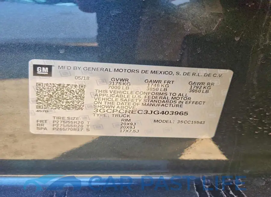 3GCPCREC3JG403965# 12