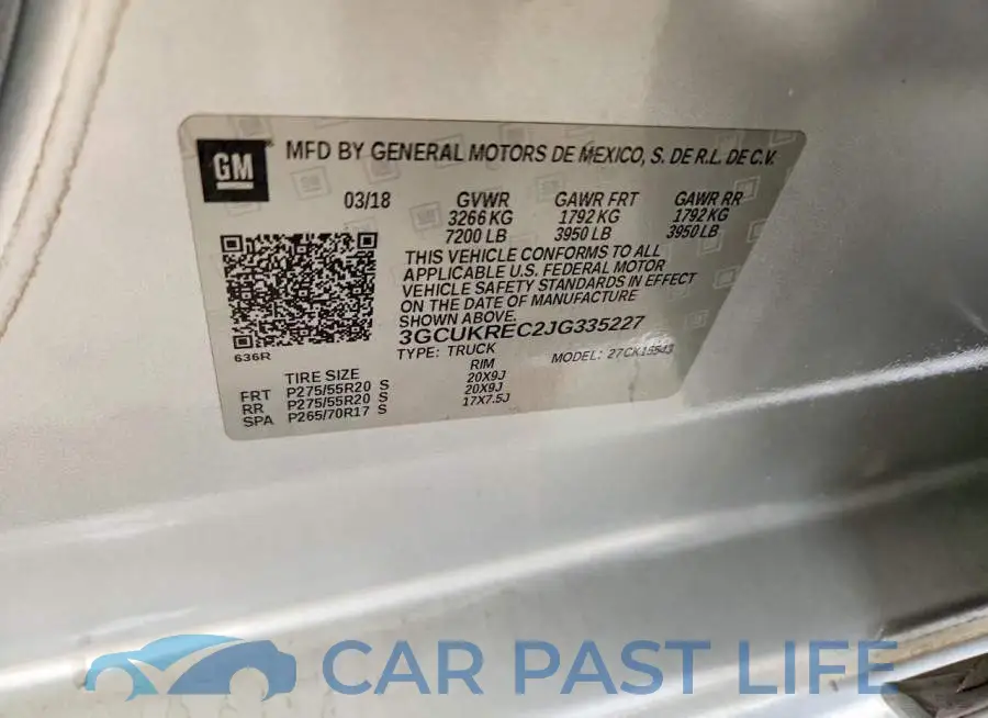 3GCUKREC2JG335227# 13