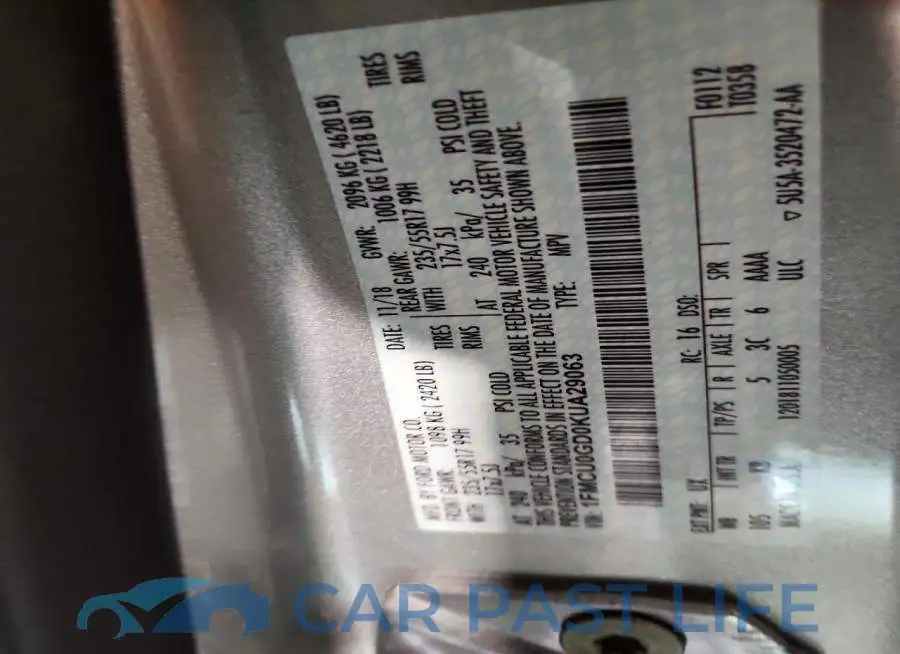 1FMCU0GD0KUA29063# 12