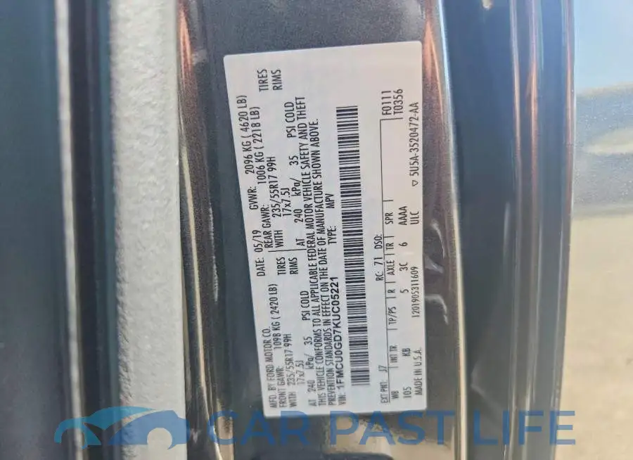 1FMCU0GD7KUC05221# 13