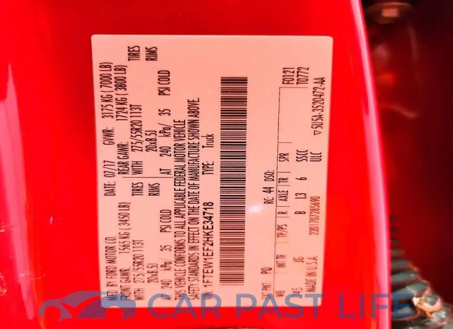 1FTEW1EF2HKE34718# 12