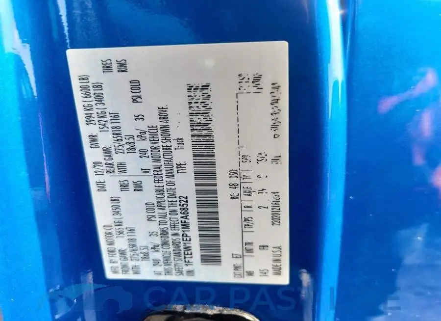 1FTEW1EP1MFA68522# 12