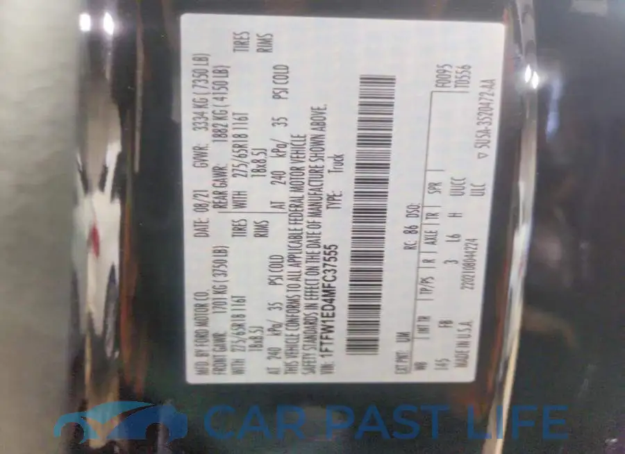 1FTFW1ED4MFC37555# 12