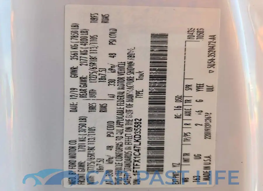 1FTFX1C47LKD35582# 12