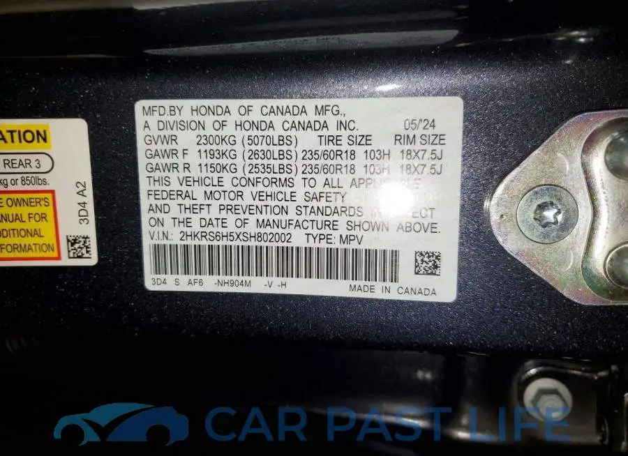 2HKRS6H5XSH802002# 13