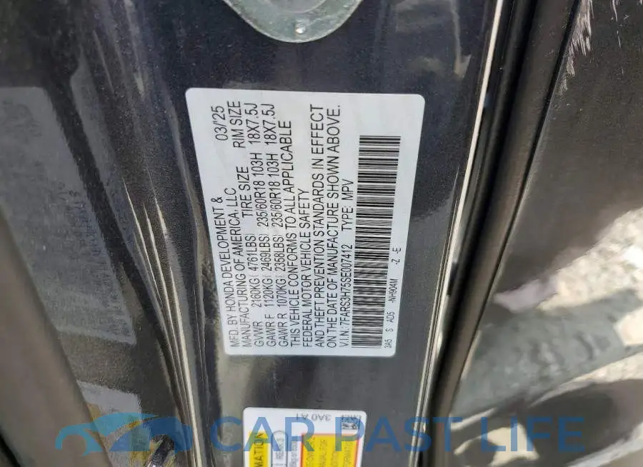 7FARS3H75SE007412# 13