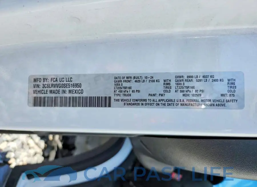 3C6LRVVG0SE516950# 13
