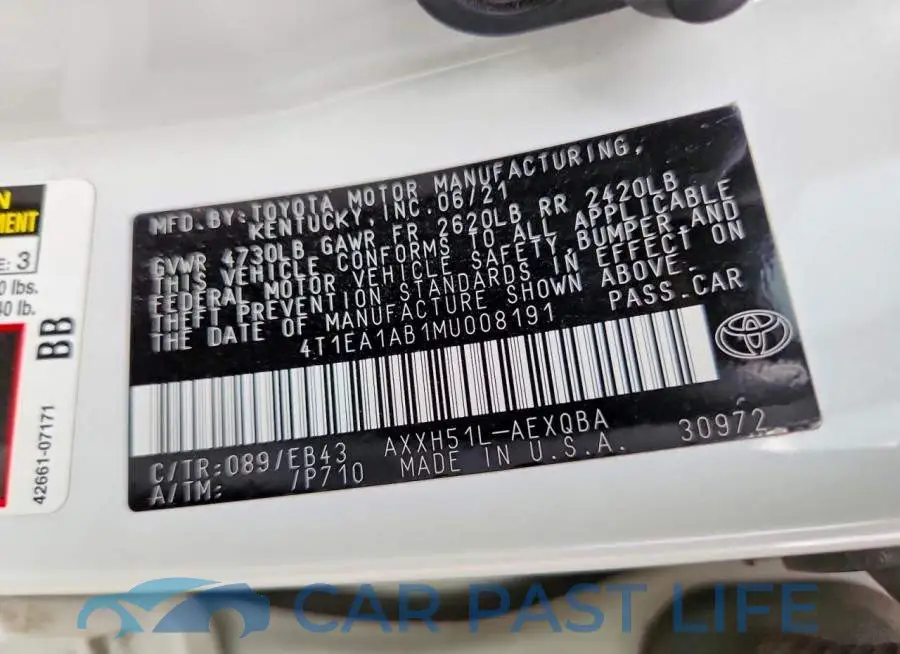 4T1EA1AB1MU008191# 12