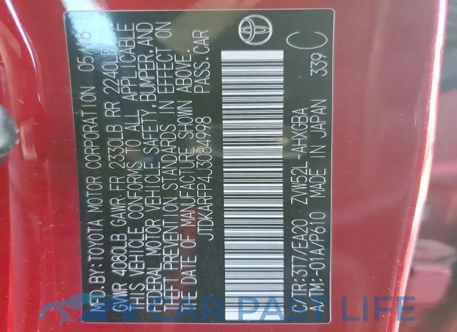 JTDKARFP4J3084998# 13