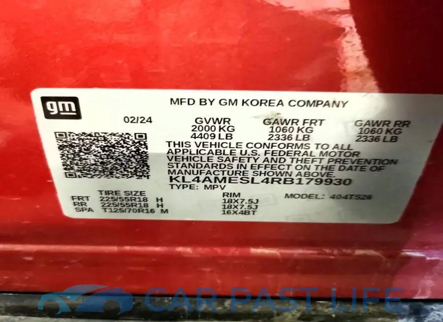 KL4AMESL4RB179930# 13