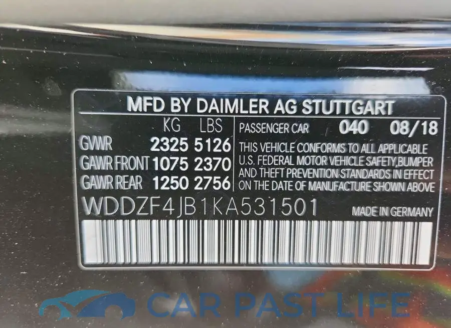 WDDZF4JB1KA531501# 12