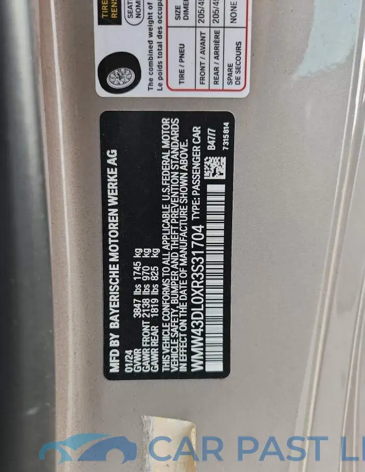 WMW43DL0XR3S31704# 12