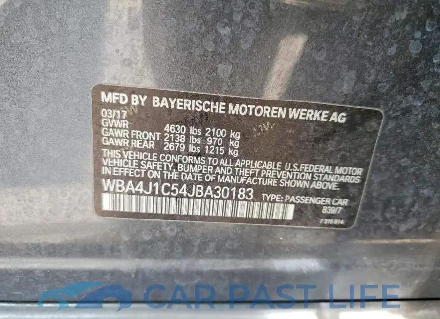 WBA4J1C54JBA30183# 13