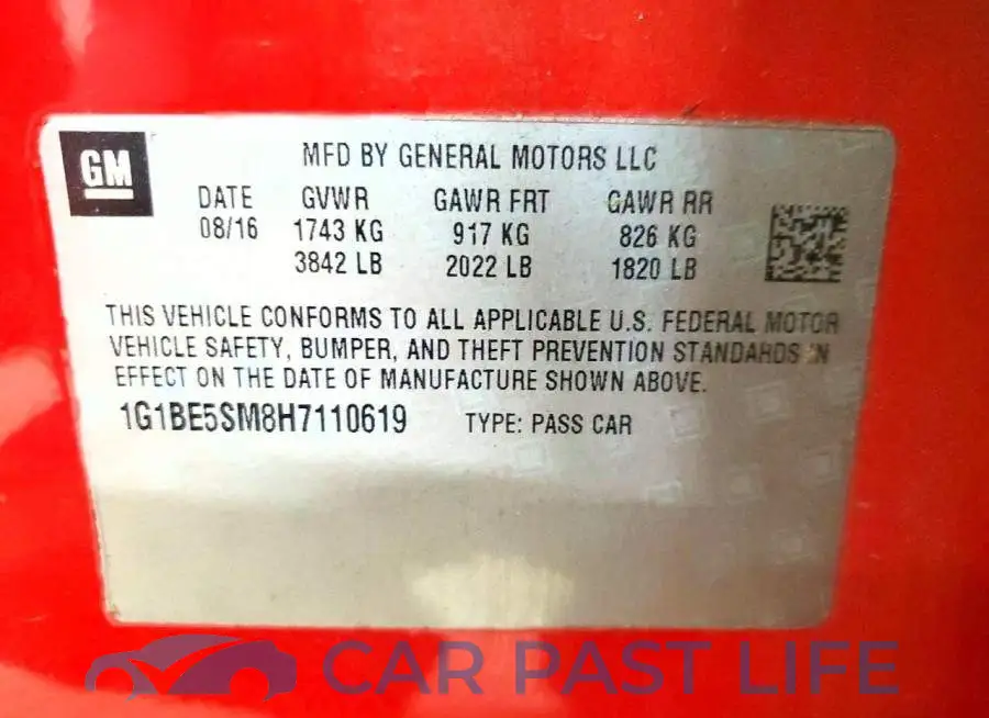 1G1BE5SM8H7110619# 12