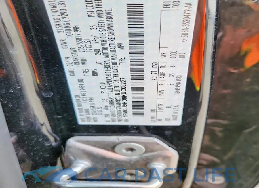 1FMCU9HD8KUC08227# 12