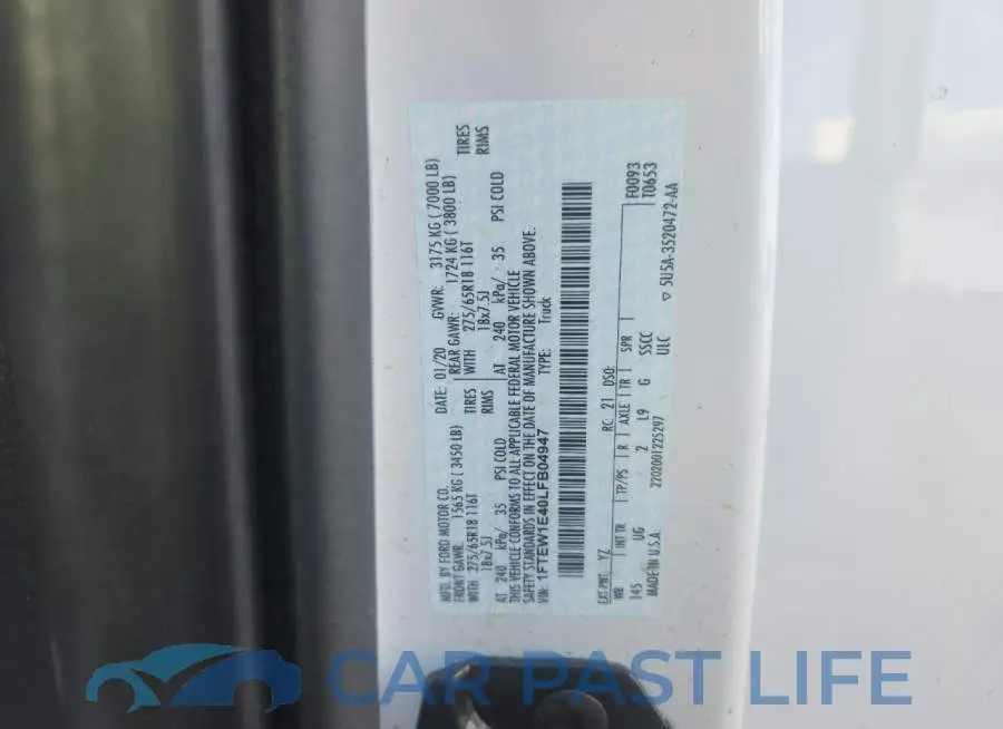 1FTEW1E40LFB04947# 12