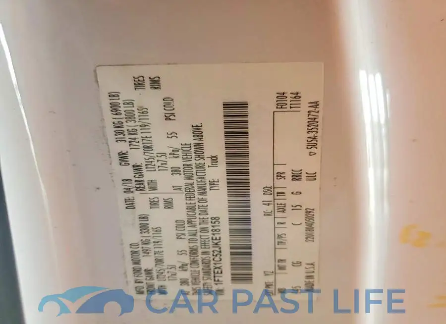 1FTEX1C52JKE18158# 12