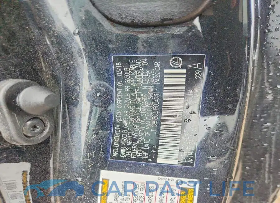 JTHS85BC3J5004231# 12