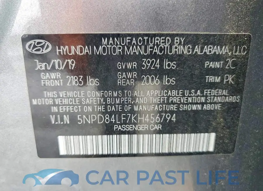 5NPD84LF7KH456794# 12