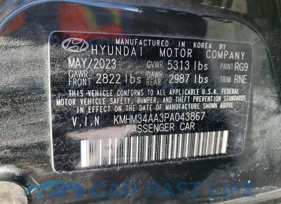 KMHM34AA3PA043867# 13