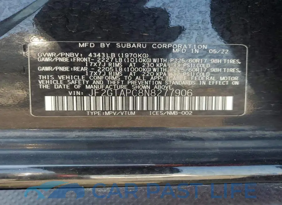 JF2GTAPC8N8277906# 13